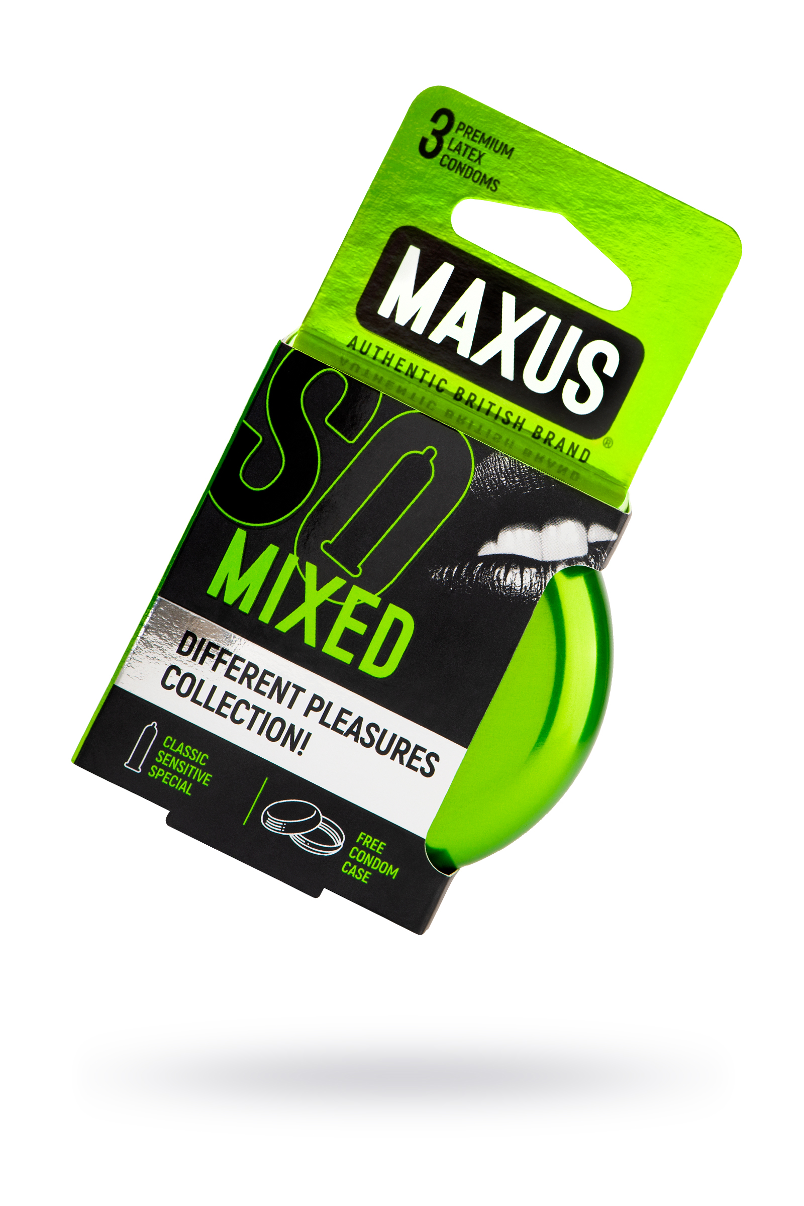 Презервативы Maxus Mixed, набор, латекс, железный кейс, 3 шт.