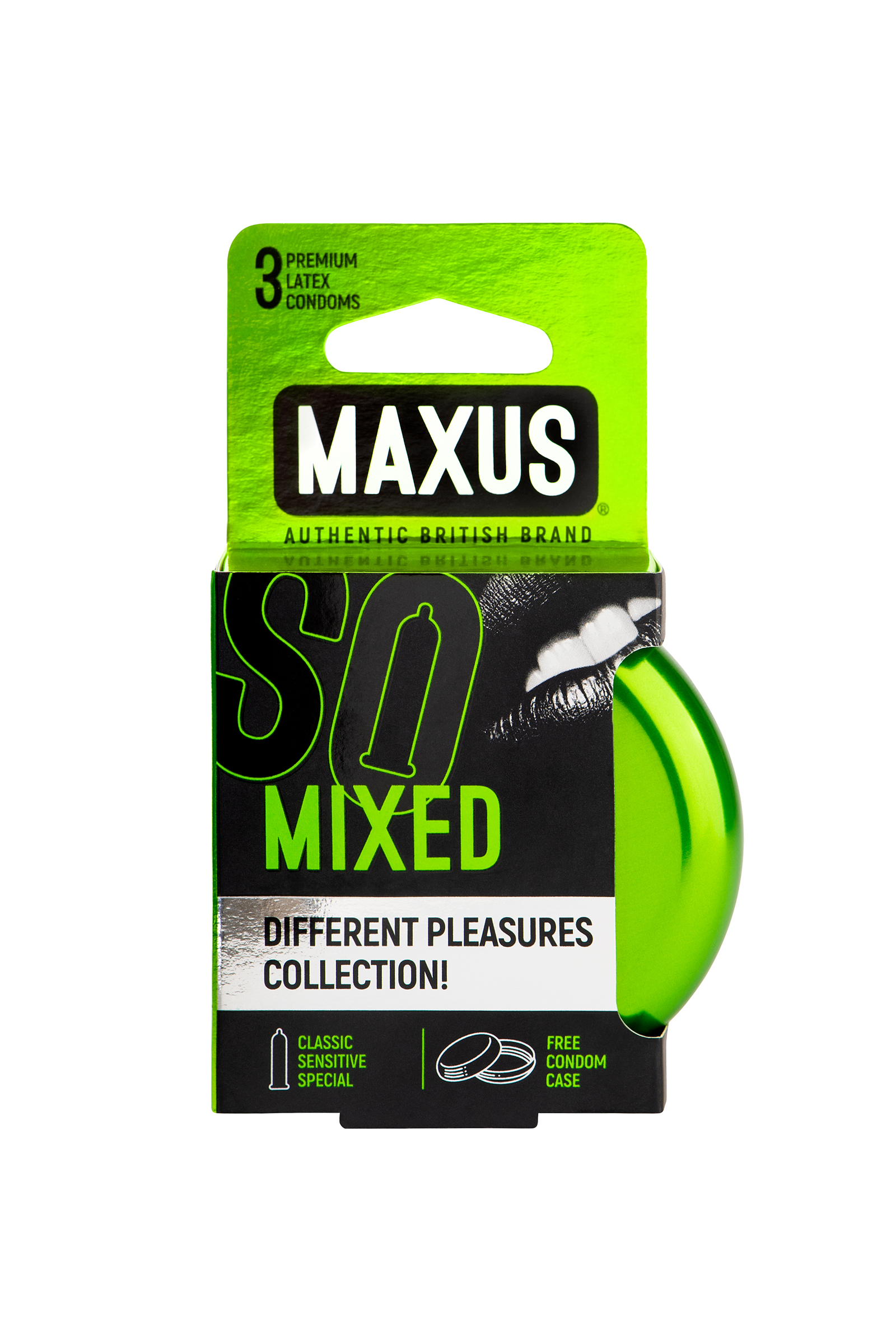 Презервативы Maxus Mixed, набор, латекс, железный кейс, 3 шт.