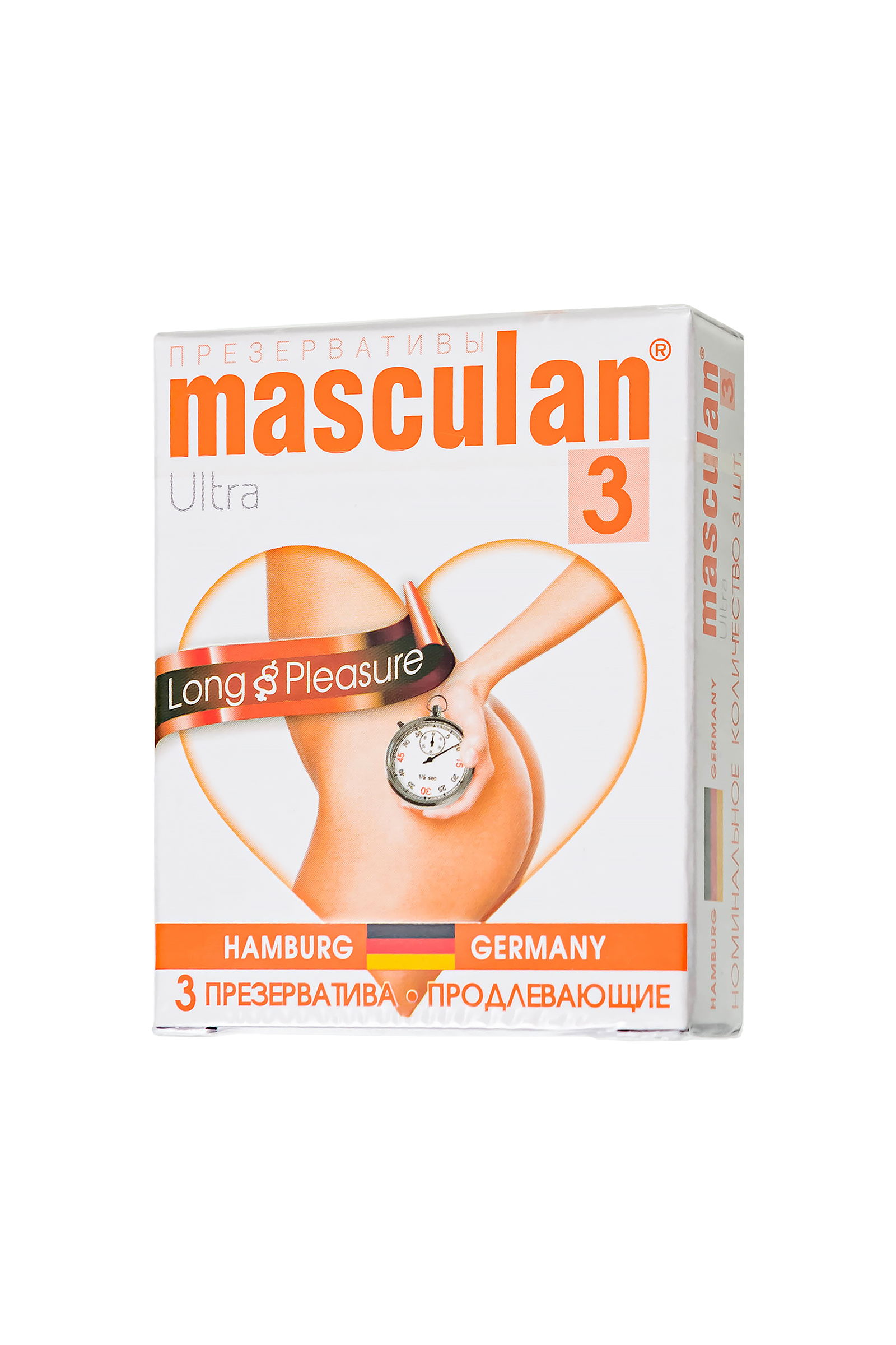 Презервативы Masculan, ultra 3, продлевающие, 19 см, 5,3 см, 3 шт.
